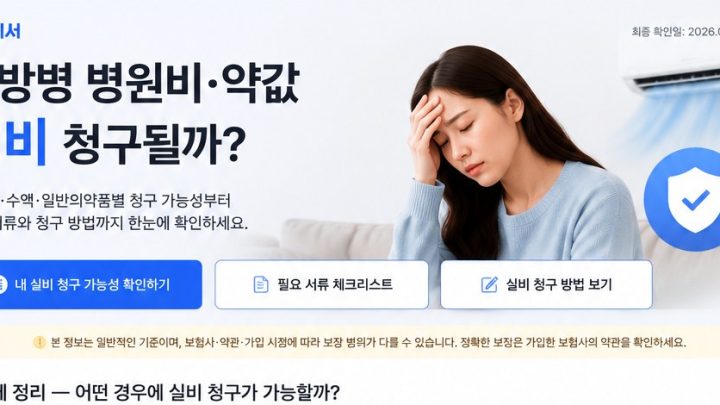 냉방병 병원비 약값 수액 실비 청구 가능성과 30초 확인 안내