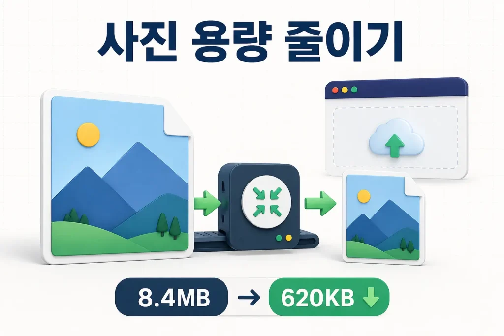 8.4MB 사진을 620KB로 줄여 블로그에 업로드하는 과정