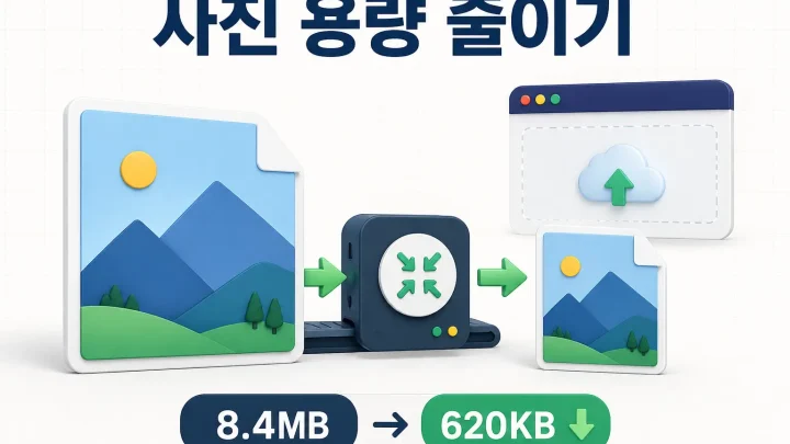 8.4MB 사진을 620KB로 줄여 블로그에 업로드하는 과정