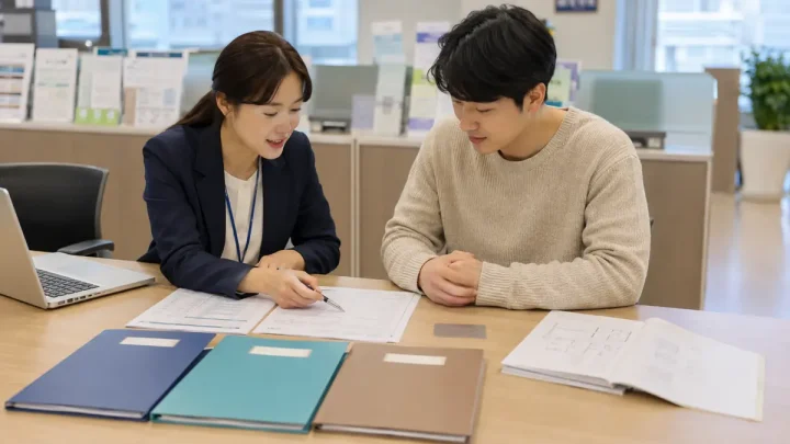 전세보증보험 이행청구에 필요한 서류를 상담받는 세입자