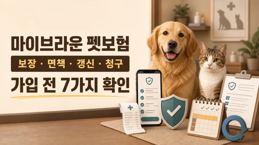 마이브라운 펫보험 보장 면책 갱신 보험금 청구 가입 전 7가지 확인