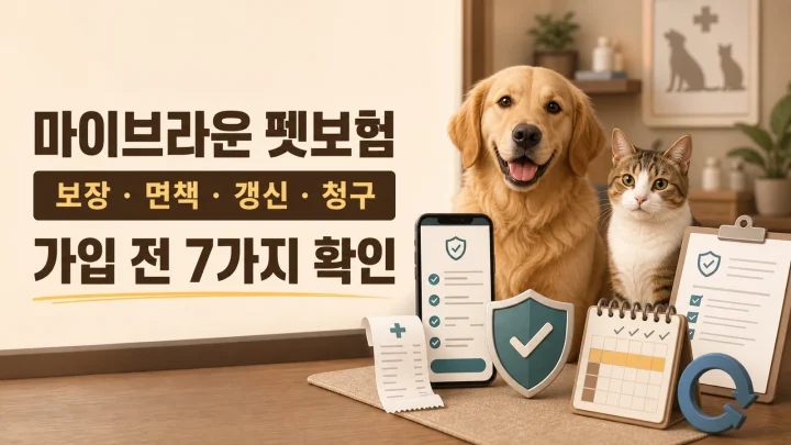 마이브라운 펫보험 보장 면책 갱신 보험금 청구 가입 전 7가지 확인