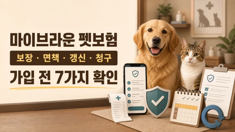 마이브라운 펫보험 보장 면책 갱신 보험금 청구 가입 전 7가지 확인
