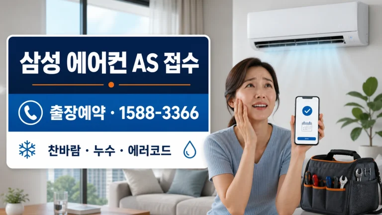 삼성 에어컨 AS 접수 방법｜출장서비스 예약·1588-3366·자가점검