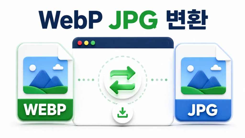 WebP JPG 변환 도구에서 사진 형식을 양방향으로 바꾸는 화면